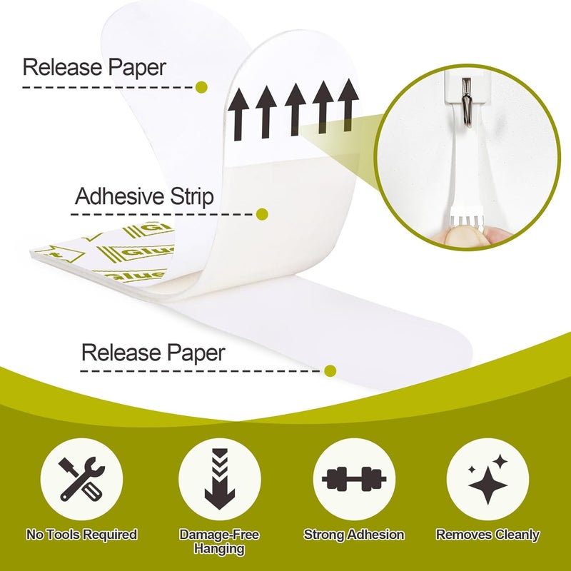 Gluest 40 Small Adhesive Strip, Removable Picture Hanging Strips, Damage Free Adhesive Strip for Small Wall Hooks, Double Sided Tapes for Wall Decor, Poster Tape Frame Hanging Strips 0.79in×1.85in - Image 2